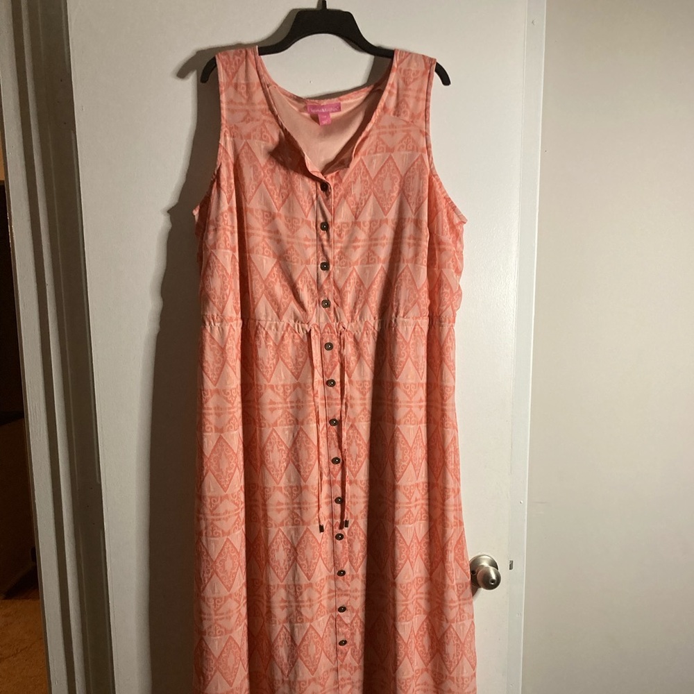 Plus Size Button up Long Sleeveless Summer Dress